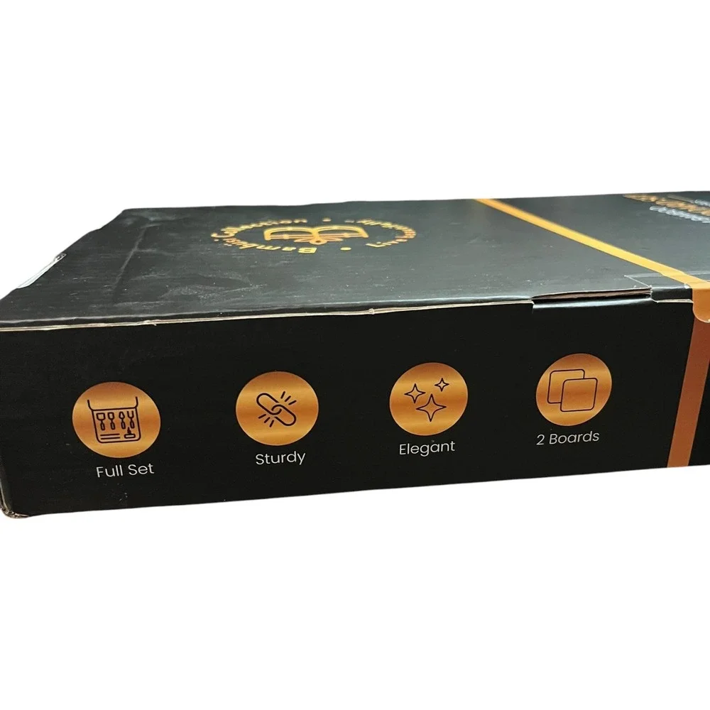 Bambüsi Premium Bamboo Charcuterie Set 2‎ Boards and Utensils BAM-CTS Sealed